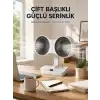AsilTech Duvara Monte Edilebilen Çift Başlıklı Sessiz Masa Fanı