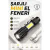 AsilTech El Feneri Led USB Şarjlı Zoom Mini Led Işık Acil Durum Feneri