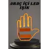 AsilTech El Orta Parmak Led Kumandalı Araç İçi Reflektör Arka Cam El Simgesi