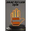 AsilTech El Orta Parmak Led Kumandalı Araç İçi Reflektör Arka Cam El Simgesi