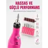 AsilTech Elektrikli Manikür Pedikür Törpü Seti 6 Başlıklı Yeni Nesil
