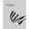 AsilTech Evrensel 3 Başlıklı Şarj Kablosu – iPhone Huawei Samsung İçin