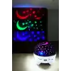AsilTech Gece Lambası Projeksiyon Görünümlü Şarjlı Yıldızlı Yuvarlak