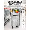 AsilTech Geniş Hacimli Tekerlekli Pazar Çantası Dayanıklı ve Ergonomik