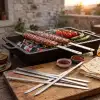 AsilTech Geniş Yassı Metal Adana Kebap Şişi - 50 cm
