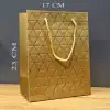 AsilTech Gold Geometrik Desenli Orta Boy Karton Hediye Çantası