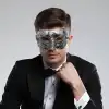 AsilTech Gümüş Renk Antik Tarz Balo Maskesi