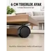 AsilTech Halı ve Beton Uyumlu Kilitsiz Mobilya Tekerleği 4’lü