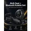 AsilTech Kablosuz Bluetooth Kulaklık ve Kordon Hediyeli Akıllı Saat Nabız Ölçer Uzun Pil Ömrü