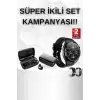 AsilTech Kablosuz Bluetooth Kulaklık ve Kordon Hediyeli Akıllı Saat Nabız Ölçer Uzun Pil Ömrü