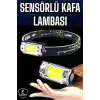 AsilTech Kafa Lambası El Fenerli Kamp Lambası USB Şarjlı Esnek Lamba