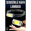AsilTech Kafa Lambası El Fenerli Kamp Lambası USB Şarjlı Esnek Lamba