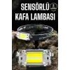 AsilTech Kafa Lambası Led Fener Pratik Taşınabilir Ayarlanabilir USB Şarjlı