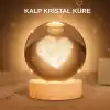 AsilTech Kalpli Işıklı Cam Küre Ahşap Standlı Dekoratif Gece Lambası