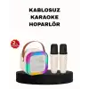 AsilTech Karaoke Hoparlör Taşınabilir Çift Mikrofonlu ve LED Işıklı Bluetooth 5.0