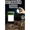 AsilTech Katlanabilir Kamp Lambası Solar Fener Görünümlü 3 Kademeli Şarjlı