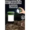 AsilTech Katlanabilir Kamp Lambası Solar Fener Görünümlü 3 Kademeli Şarjlı