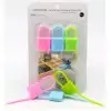 AsilTech Kilit Şeklinde Silikon Kablo ve Poşet Bağlama Aparatı (3lü Set)