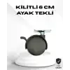 AsilTech Kilitli 6 cm Masa Ayağı Tekli Döner Tekerlek