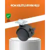 AsilTech Kilitli Mini Tekerlek Ayak 4 cm 4’lü Set