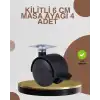 AsilTech Kilitli Mobilya Ayağı 6 cm 4’lü Set Zemin Korumalı