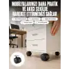 AsilTech Kilitsiz 4 cm Tekerlek Ayak 4’lü Set Sessiz ve Dayanıklı