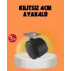 AsilTech Kilitsiz 4 cm Tekerlek Ayak 4’lü Set Sessiz ve Dayanıklı