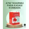 AsilTech Kırmızı ATM Kasa Tipi Para Biriktirme Kumbarası