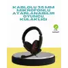 AsilTech Kırmızı Işıklı Oyuncu Kulaklığı Kablolu Mikrofonlu Profesyonel