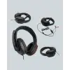 AsilTech Kırmızı Kulaklık Stereo Mikrofonlu Dayanıklı Örgü Kablolu