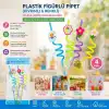 AsilTech Kıvrımlı Renkli Plastik Pipet - Figürlü Tasarım - 4lü Paket