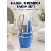 AsilTech Kompakt Manikür Bakım Seti Mavi Taşınabilir Kişisel Bakım Çantası