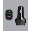AsilTech Kompakt Tasarımlı Type-C + USB Girişli Araç Şarj Başlığı