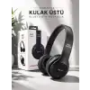 AsilTech Kulak Üstü TF Kart ve AUX Destekli Ergonomik Bluetooth Kulaklık