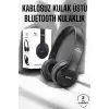 AsilTech Kulak Üstü TF Kart ve AUX Destekli Ergonomik Bluetooth Kulaklık
