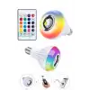 AsilTech Kumandalı RGB Led Işık Bluetooth Hoparlör Ses Lambası Renkli Ampul