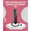 AsilTech Led Anahtarlı Akım Korumalı Çoklu Priz 4 Priz 3 USB Girişli