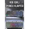 AsilTech Led Işıklı Oyuncu Klavye Usb Girişli RGB Işıklı Q Klavye Mouse Hediyeli