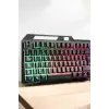 AsilTech Led Işıklı Oyuncu Klavye Usb Girişli RGB Işıklı Q Klavye Mouse Hediyeli