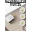AsilTech Led Lamba 3lü Uzaktan Kumandalı Yapışkanlı Beyaz Işık (Kopya)