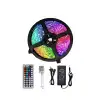 AsilTech LED Strip RGB 5 Metre Çok Renkli Kumandalı Şerit Led Işık Seti
