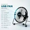 AsilTech Masaüstü Mini USB Fan - Metal Gövdeli - Ultra Sessiz
