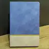 AsilTech Mavi Gold Detaylı Deri Hatıra Defteri