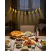 AsilTech Minareli Hilal LED Işık Gold Metal Gövdeli Pilli Ramazan Dekoru