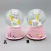AsilTech Mini Pembe Kar Küresi - Sevimli Unicorn ve Kız Tasarımlı - Işıklı