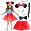 AsilTech Minnie Mouse Kostüm Seti - Etek, Taç, Kuyruk, Papyon