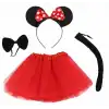 AsilTech Minnie Mouse Kostüm Seti - Etek, Taç, Kuyruk, Papyon