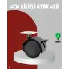 AsilTech Mobilya İçin Kilitli 4 cm Tekerlek Ayak Seti