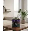 AsilTech Modern Dalgalı Tasarımlı Mor 3D Dekoratif Vazo Ev Ofis Dekoru
