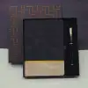 AsilTech Öğretmenler Günü Özel Siyah Deri Defter Ve Metal Roller Kalem Hediye Seti